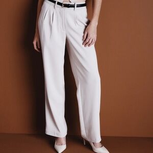 Quince stretch crepe pleated wide leg trousers size 4